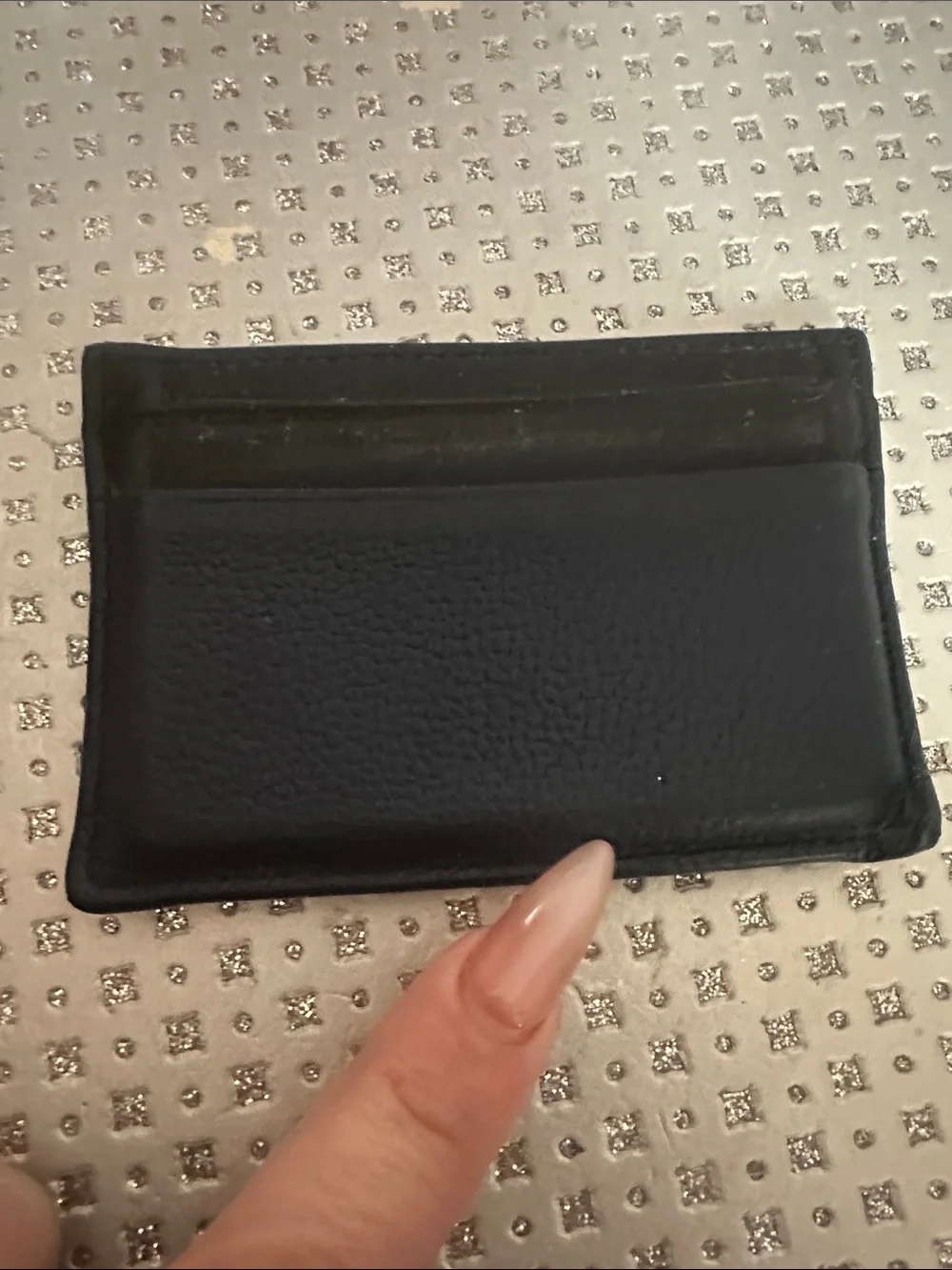 MCM Black Embossed Logo Slim Card Sleeve